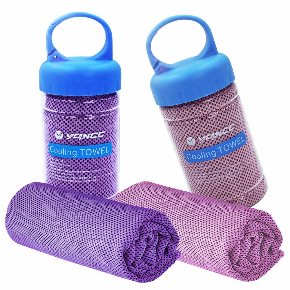 YQXCC Cooling Towel | 2 Pack 47"x12" | Ice Cool for Neck | Soft Breathable Microfiber Chilly | for Yoga, Golf, Gym, Camping, Running, Workout & More Activities