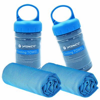 YQXCC Cooling Towel | 2 Pack 47"x12" | Ice Cool for Neck | Soft Breathable Microfiber Chilly | for Yoga, Golf, Gym, Camping, Running, Workout & More Activities