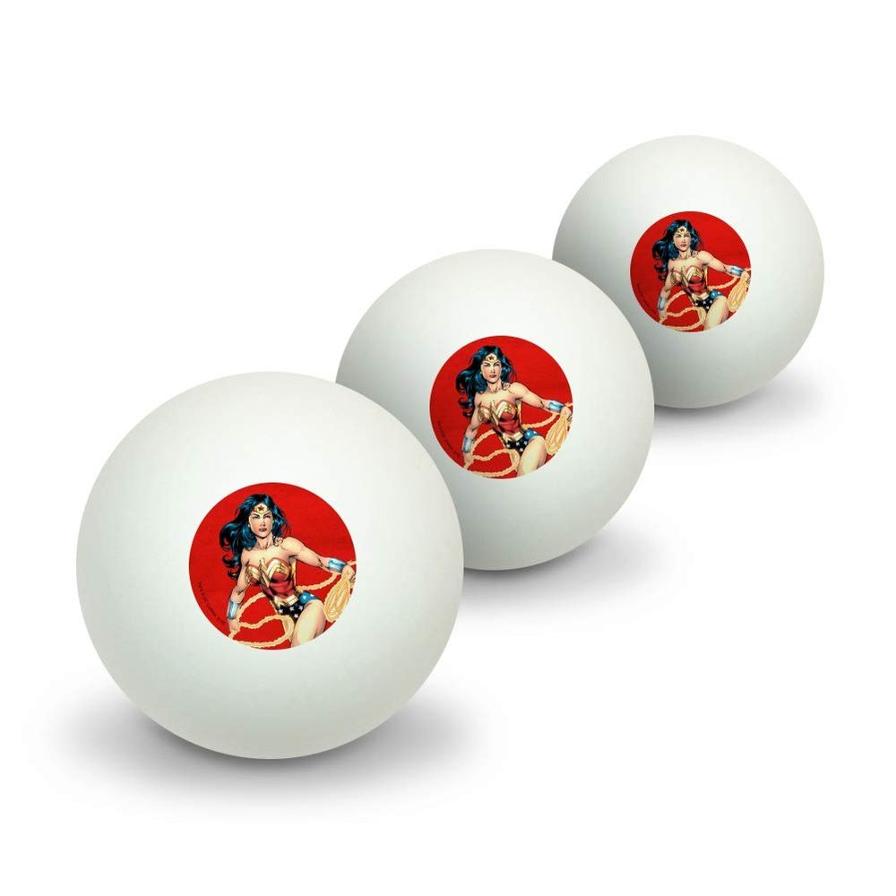 GRAPHICS & MORE Wonder Woman Character Novelty Table Tennis Ping Pong Ball 3 Pack