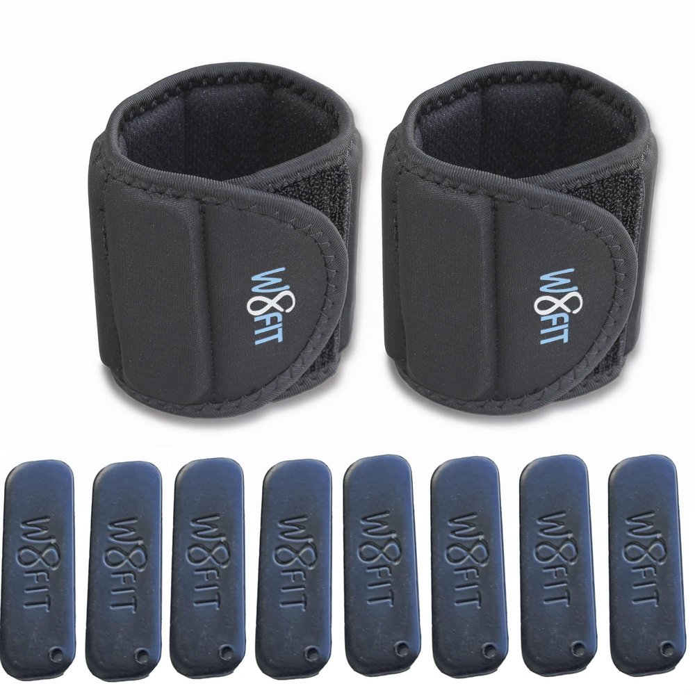 W8FIT Adjustable Wrist Weights 3.4 LBS PAIR (1.7 LBS each) Large 8" - 10"