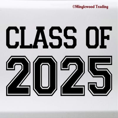 Minglewood Trading White - Class of 2025 Vinyl Sticker - Graduate High School College- 15w x 7.5h inches Die Cut Decal