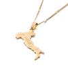 18K Gold Plated Map of Italy Necklace Pendant Jewelry for Italian (A) view 1