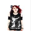 Restyle Live by The Moon Women's Gothic Fashion Black Cotton Cold Shoulder Top - XL view 1