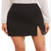 WDIRARA Women's Summer Solid Split Hem Zip Back Mini Workwear Skirt Black XS view 1