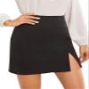 WDIRARA Women's Summer Solid Split Hem Zip Back Mini Workwear Skirt Black XS view 4