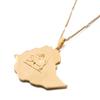 24K Gold Plated Map of Ethiopian Lion Pendant Necklace Africa Gold Chain Necklace Map Jewelry view 1
