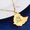 24K Gold Plated Map of Ethiopian Lion Pendant Necklace Africa Gold Chain Necklace Map Jewelry view 3