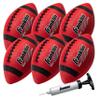 Franklin Sports Junior Footballs - Grip-Rite 100 - Kids Junior Size Rubber Footballs - Youth Footballs - 6 Pack of Footballs with Pump - Red/Black, Franklin Sports Junior Size Football view 1