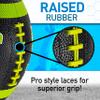 Franklin Sports Junior Footballs - Grip-Rite 100 - Kids Junior Size Rubber Footballs - Youth Balls - 6 Pack of Balls with Pump - Black/Optic view 4