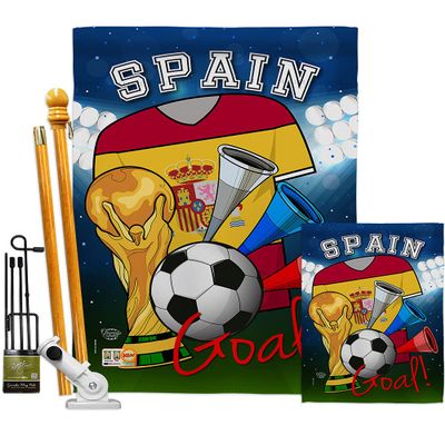 World Cup Spain Flags Spanish Banner Wall Art Flag Poles For Outside House Stand Outdoor Decorations Garden Tapestry Yard Signs FIFA Gifts Sports Fan Trophy Soccer Game Football Made In USA