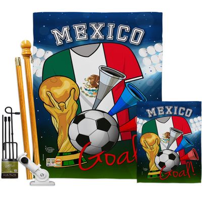 World Cup Mexico Flags Mexican Banner Wall Art Flag Poles For Outside House Stand Outdoor Decorations Garden Tapestry Yard Signs FIFA Gifts Sports Fan Trophy Soccer Game Football Made In USA