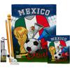 World Cup Mexico Flags Mexican Banner Wall Art Flag Poles For Outside House Stand Outdoor Decorations Garden Tapestry Yard Signs FIFA Gifts Sports Fan Trophy Soccer Game Football Made In USA view 1