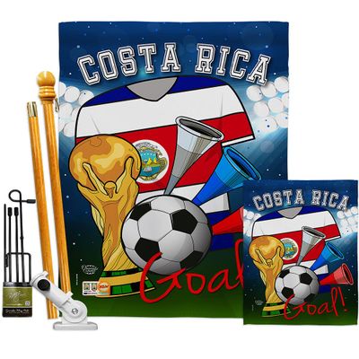 World Cup Costa Rica Flags Costa Rican Banner Wall Art Flag Poles For Outside House Stand Outdoor Decorations Garden Tapestry Yard Signs FIFA Gifts Sports Fan Trophy Soccer Game Football Made In USA