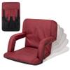 PICNIC TIME Ventura Portable Reclining Stadium Seat with Back Support, Folding Bleacher Chairs with Back and Cushion, Thick Padded Stadium Seat and Armrest, Includes Six Backrest Positions, (Burgundy) view 1