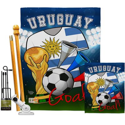 World Cup Uruguay Flags Uruguayan Banner Wall Art Flag Poles For Outside House Stand Outdoor Decorations Garden Tapestry Yard Signs FIFA Gifts Sports Fan Trophy Soccer Game Football Made In USA