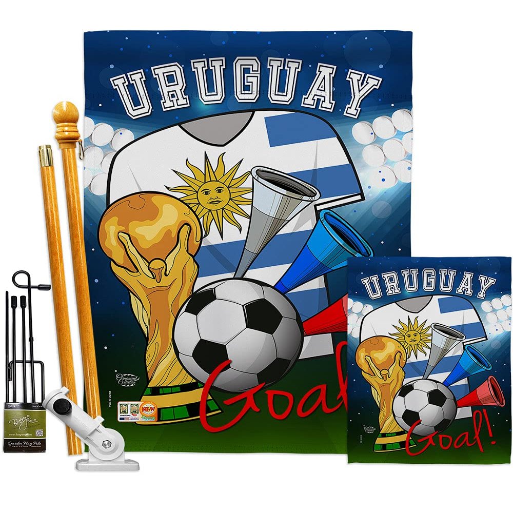 World Cup Uruguay Flags Uruguayan Banner Wall Art Flag Poles For Outside House Stand Outdoor Decorations Garden Tapestry Yard Signs FIFA Gifts Sports Fan Trophy Soccer Game Football Made In USA