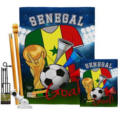 World Cup Senegal Flags Senegalese Banner Wall Art Flag Poles for Outside House Stand Outdoor Decorations Garden Tapestry Yard Signs FIFA Gifts Sports Fan Trophy Soccer Game Football Made in USA