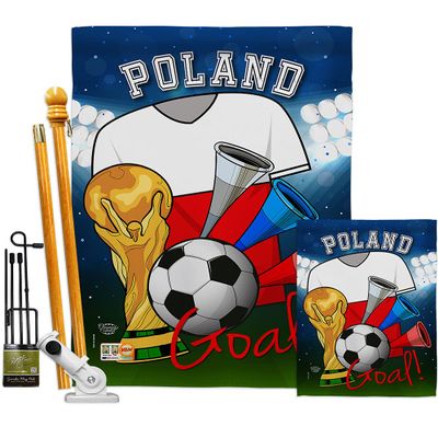 World Cup Poland Flags Polish Banner Wall Art Flag Poles For Outside House Stand Outdoor Decorations Garden Tapestry Yard Signs FIFA Gifts Sports Fan Trophy Soccer Game Football Made In USA