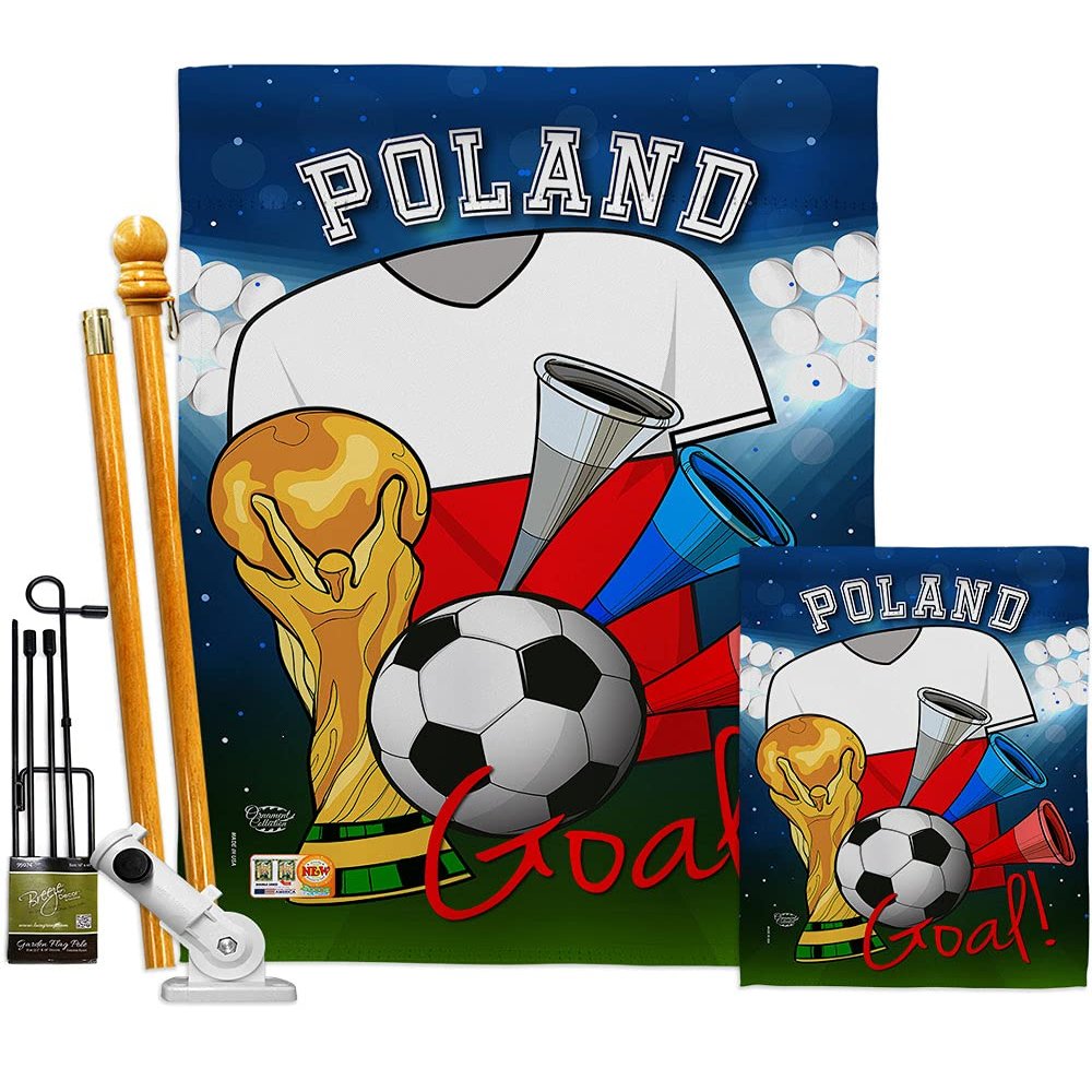 World Cup Poland Flags Polish Banner Wall Art Flag Poles For Outside House Stand Outdoor Decorations Garden Tapestry Yard Signs FIFA Gifts Sports Fan Trophy Soccer Game Football Made In USA