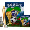 World Cup Brazil Flags Brazilian Banner Wall Art Flag Poles For Outside House Stand Outdoor Decorations Garden Tapestry Yard Signs FIFA Gifts Sports Fan Trophy Soccer Game Football Made In USA view 1