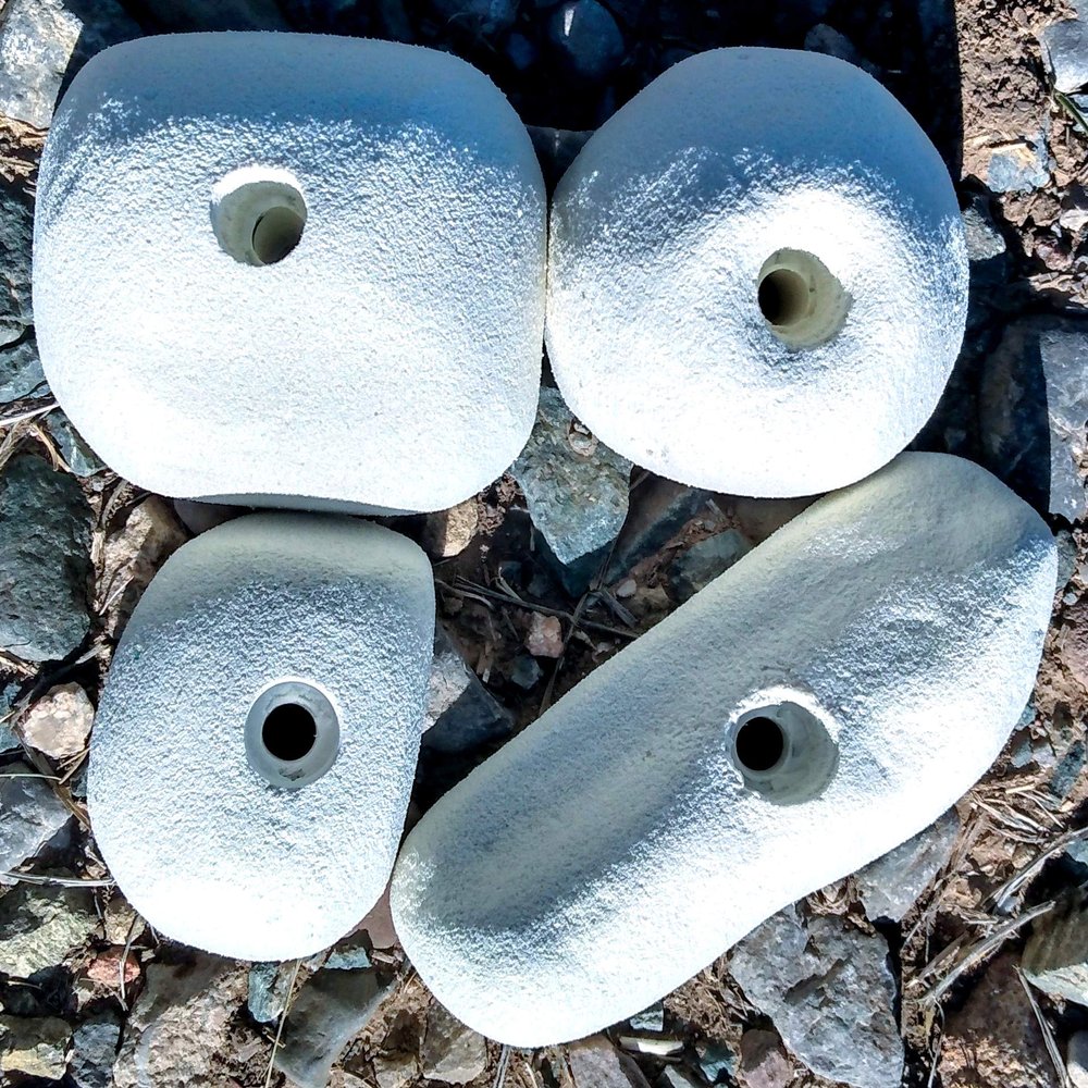 Climbing Holds Pack- 4 Large Bolt-on Holds with Various Difficulty (White)