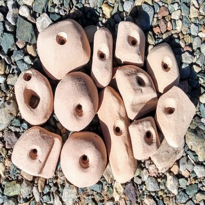Climbing Holds Pack- 12 Large Bolt-on Holds with Various Difficulty (tan)