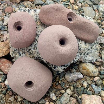 Climbing Holds Pack- 4 Large Bolt-on Holds with Various Difficulty (Brown)