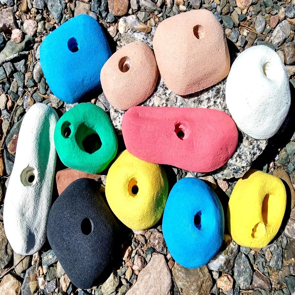 Climbing Holds Pack- 12 Large Bolt-on Holds with Various Difficulty (Black)