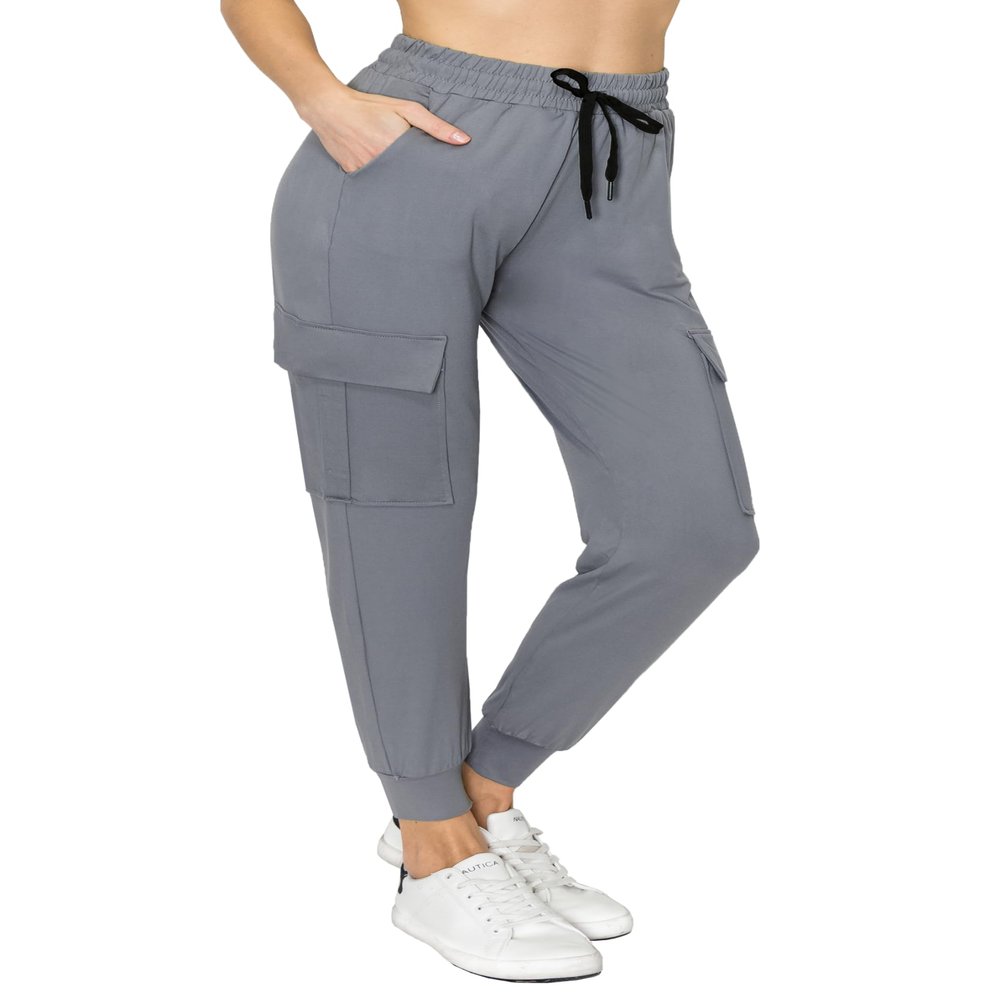 ALWAYS Cargo Jogger Pants for Women - Super Soft Casual Lounge Sweatpants Charcoal S