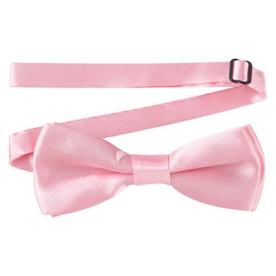 AWAYTR Boys Child Kids Bow ties - Adjustable Pre Tied Solid Color Wedding Party Bowties (Light Pink)
