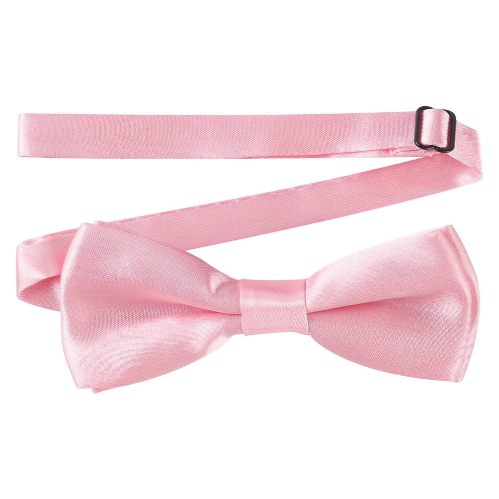 AWAYTR Boys Child Kids Bow ties - Adjustable Pre Tied Solid Color Wedding Party Bowties (Light Pink)