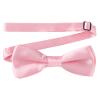 AWAYTR Boys Child Kids Bow ties - Adjustable Pre Tied Solid Color Wedding Party Bowties (Light Pink) view 1