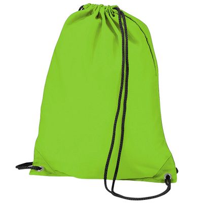 BagBase Budget Water Resistant Sports Gymsac Drawstring Bag (11L) (Pack of 2) (One Size) (Lime Green)