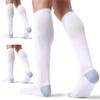 FITRELL 3 Pairs Compression Socks for Women and Men 20-30mmHg- Circulation and Muscle Support Socks for Travel, Running, Nurse, Knee High, Medical WHITE L/XL view 1
