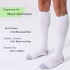 FITRELL 3 Pairs Compression Socks for Women and Men 20-30mmHg- Circulation and Muscle Support Socks for Travel, Running, Nurse, Knee High, Medical WHITE L/XL view 2