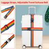 AKOAK Luggage Straps, Adjustable Travel Suitcase Belt - Keep Luggage Safe, Pack of 2 (Rainbow Belt) view 2