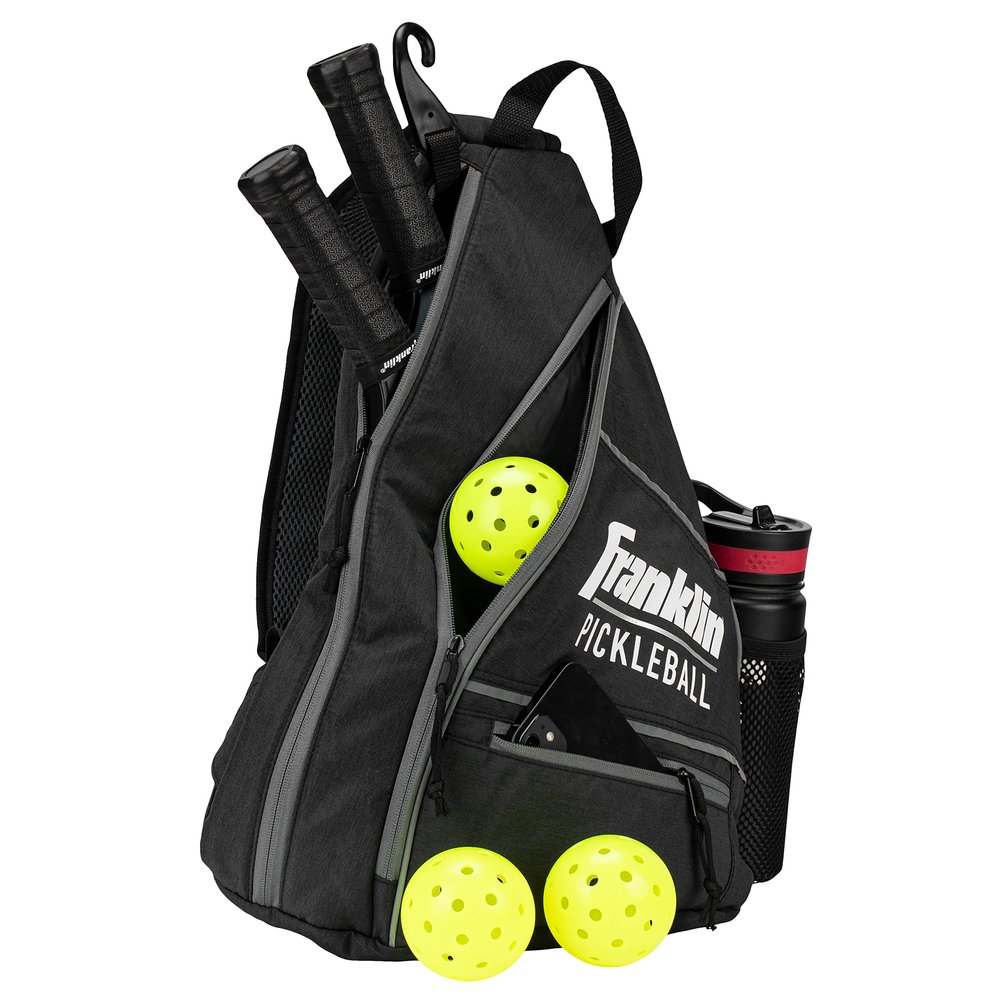 Franklin Sports Pickleball Sling Bag Official Pickleball Bag of The U.S. Open Pickleball Championships Adjustable Charcoal Gray