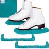 CRS Cross Ice Skate Guards, Soakers and Towel Gift Set. Essential Ice Skating Hard Guard and Soft Skate Blade Cover Accessories for Figure Skating or Hockey (Triple Teal, Small) view 1