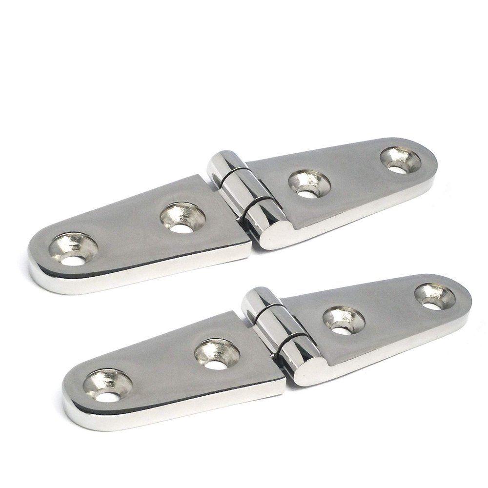 2Pieces of 316 SS Marine Grade 4'in x 1in Casting Strap Hinge for Boat and AUTO