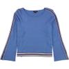 Alfani Womens Striped Bell Sleeve Pullover Sweater, Blue, Large view 1