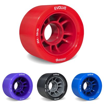 Bont Skates - Evolve Roller Derby Skate Wheel - Indoor Roller Skate Wheels - Rollerskate Wheels - Red 95A - Set of 4 Wheels (Red 95A - Set of 4 Wheels)