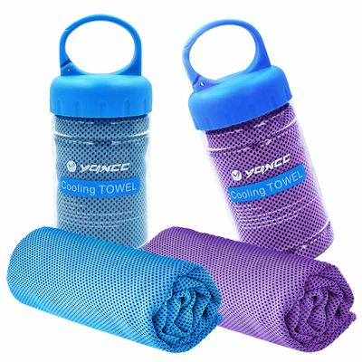 YQXCC Cooling Towel | 2 Pack 47"x12" | Ice Cool for Neck | Soft Breathable Microfiber Chilly | for Yoga, Golf, Gym, Camping, Running, Workout & More Activities