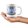 I have 5 fouls and I am not afraid to use them 11 oz ceramic coffee mug basketball gift (Blue) view 2