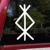 Minglewood Trading Protection Bindrune Vinyl Sticker - Norse Viking Protective Symbol - Die Cut Decal - 9w x 15h inches - Gold view 1