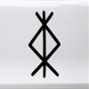 Minglewood Trading Protection Bindrune Vinyl Sticker - Norse Viking Protective Symbol - Die Cut Decal - 9w x 15h inches - Gold view 2