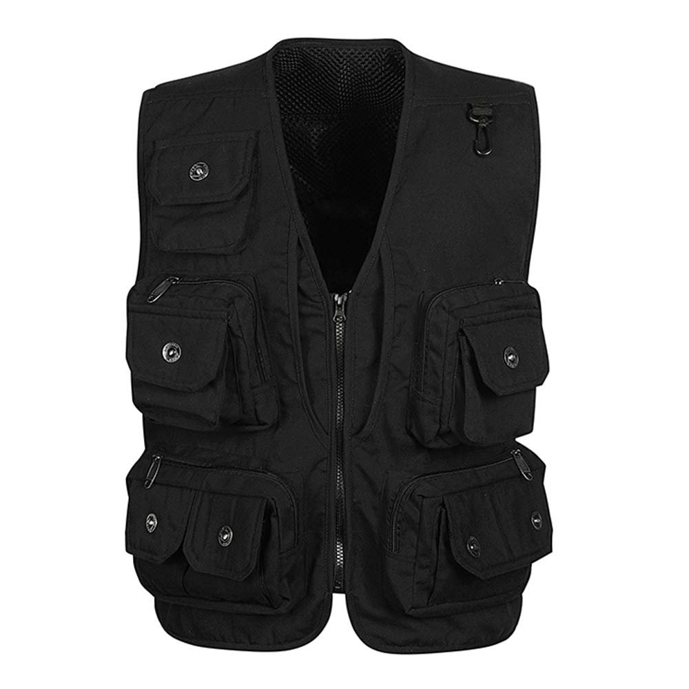 D C.Supernice Mens Multi-Pocketed Fishing Waistcoats Outdoor Casual Photography Jacket Utility Vest for Camping Hunting