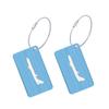 AKOAK 2-Pack Metal Luggage Tags, Square Engravable Suitcase ID Tag for Air Travel, Personalized Aluminum Alloy Bag Nameplate with Stainless Steel Loop, Quick Identification Travel Essentials (Blue) view 1