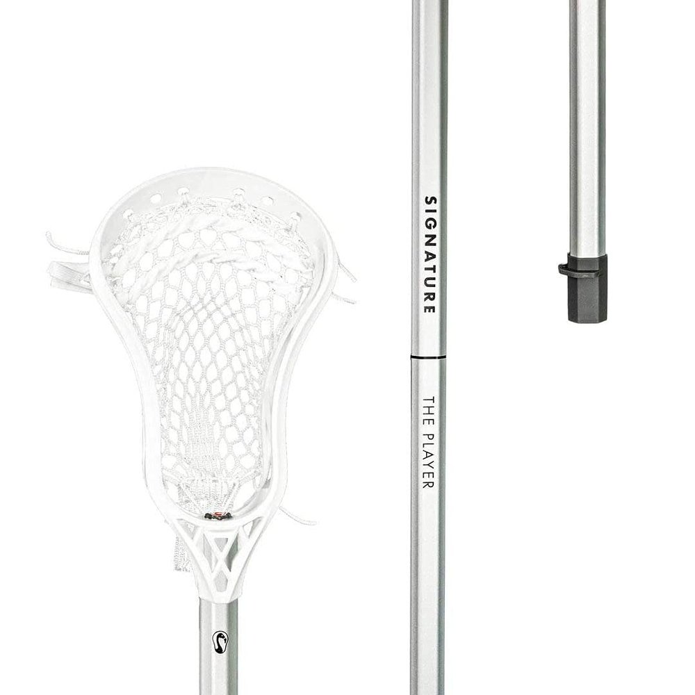Signature Lacrosse Stick - Metal Shaft - Players Lacrosse Stick (Silver/Black/White, 60)
