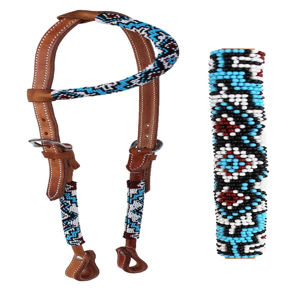 PRORIDER Horse Show Bridle Western Leather Headstall 79RT08HA