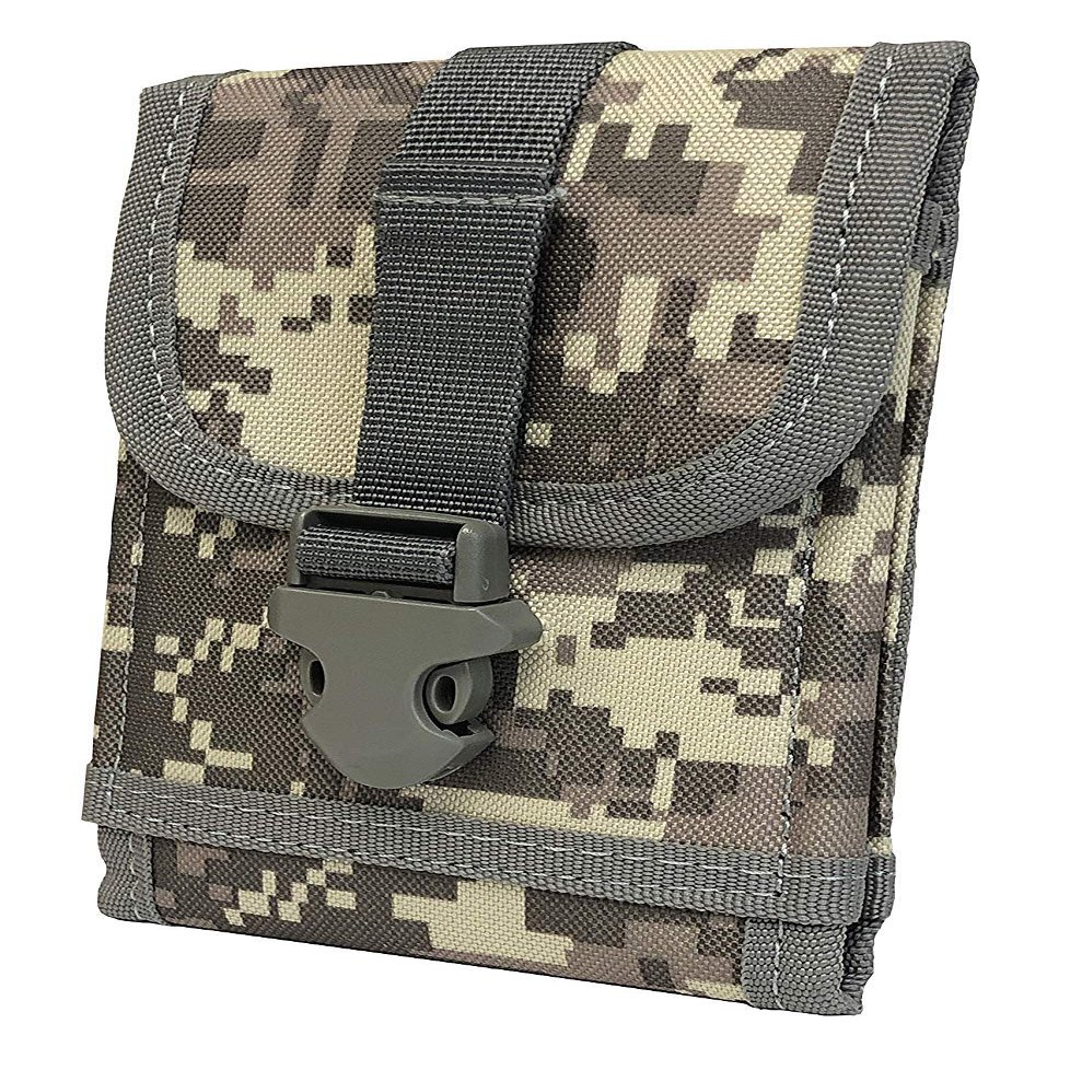 Agoz Molle Tactical Belt Waist Pouch for Latex Glove - Strobe Flash Light GPS - Electronic Keys - Rescue Pouch Holster Holder Case (Camo)